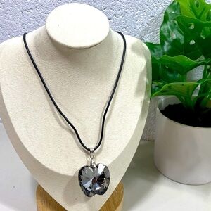 NWOT Custom black pendant with black cord necklace​​​​​​​​​​​​​​​